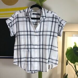 NWT Calvin Klein Jeans short sleeve plaid shirt S